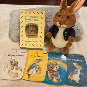 Beatrix Potter Book Lot Treasury Of Bunny Stories & Kohls Peter Rabbit Plush